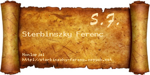 Sterbinszky Ferenc névjegykártya