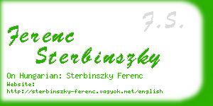 ferenc sterbinszky business card